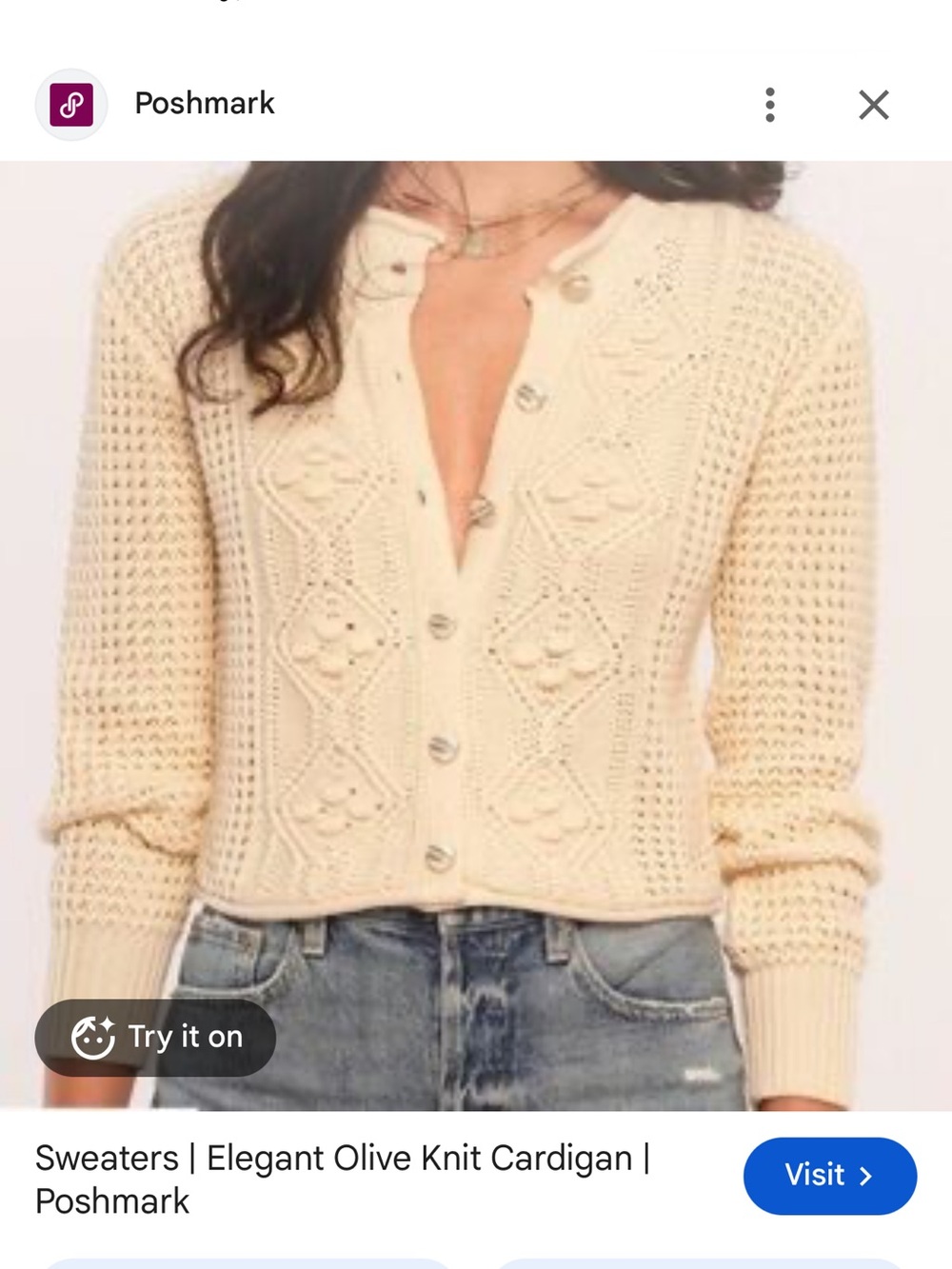 Heartloom Cream Knit Cardigan Sweater